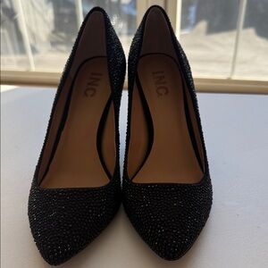 INC International Concepts Women's Sparkling Black Heels